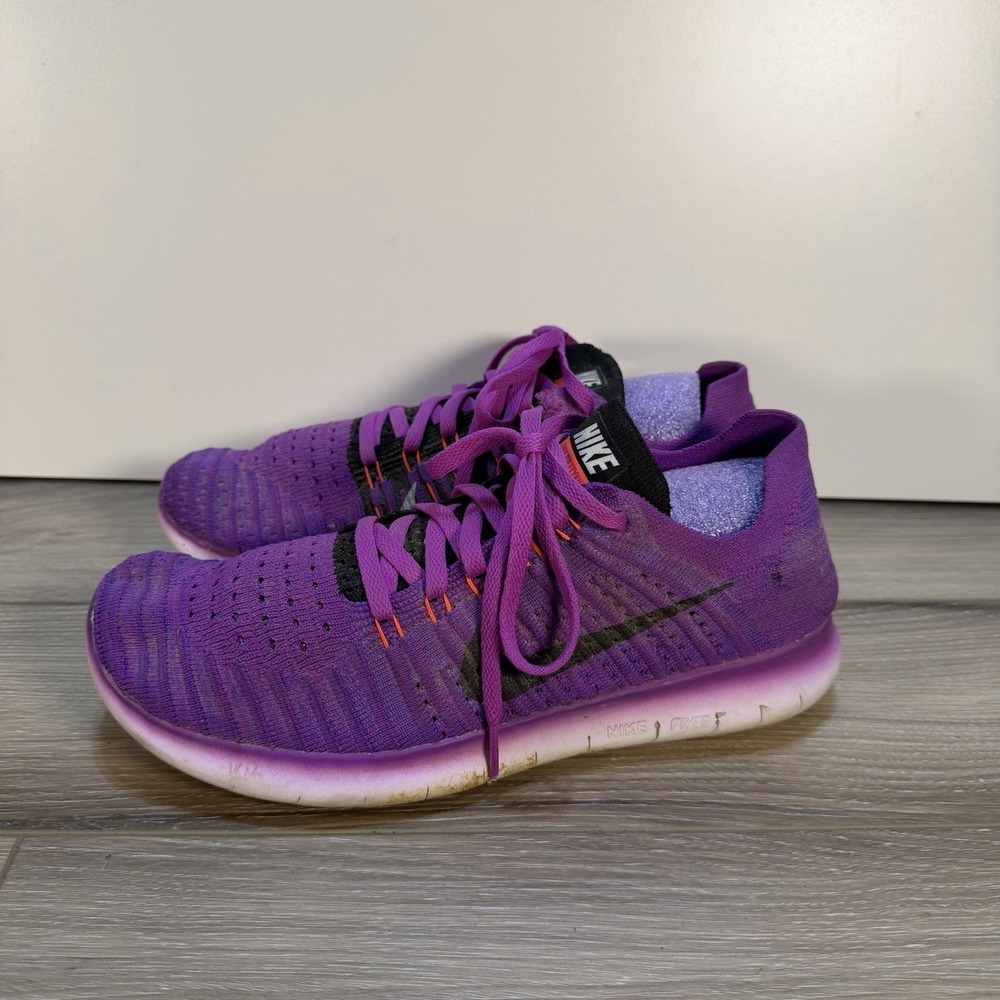 Nike Free RN Flyknit Sneakers Womens Size 9 Purple Running Trainer 831070-501
